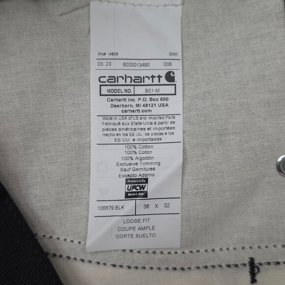 Carhartt Loose Fit Firm Duck Double-Front Utility Work Pants 36x32 Straight Leg - Picture 7 of 12